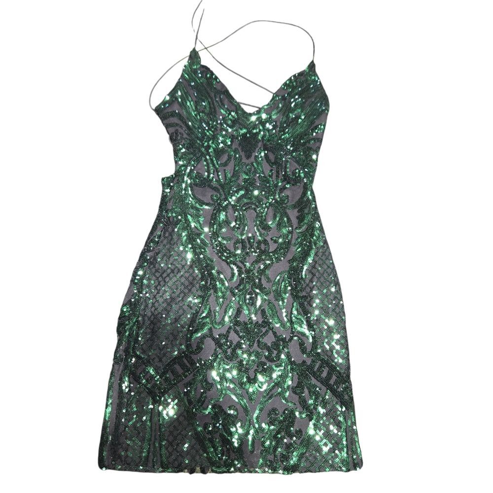 Windsor Emerald Green Sequin Mini Dress